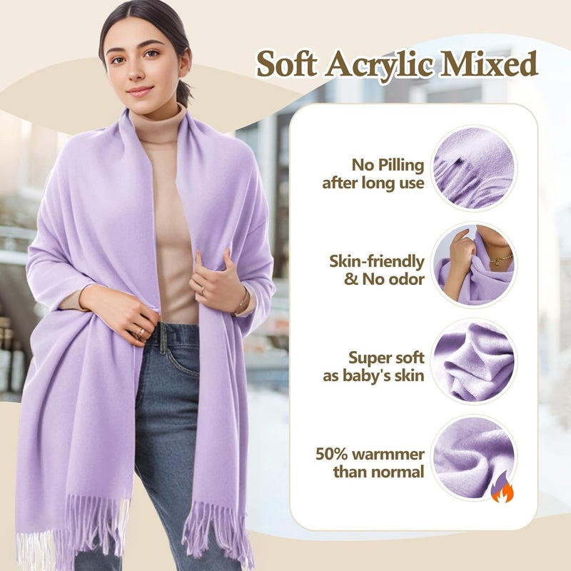 AURUZA Shawls and Wraps for Evening Dresses, Soft Pashmina Shawls for Women, Pashmina Shawls for Wedding Party - Image 2